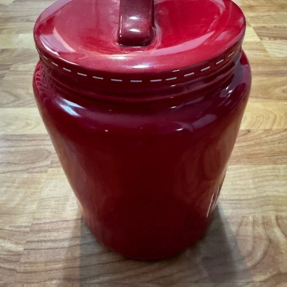 Rae Dunn Magenta Happy Howlidays Holidays Red Christmas Dog Treat Canister